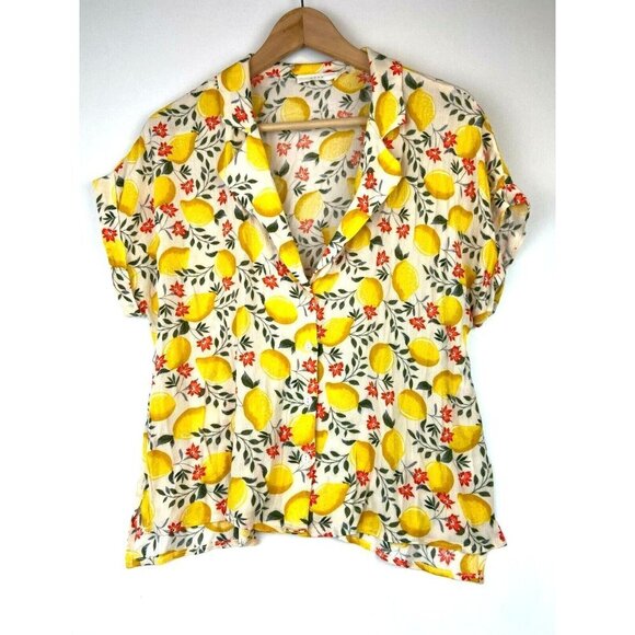 Lush Women's Lemon Print Top Size Small - Picture 2 of 10